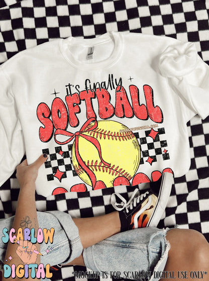 It's Finally Softball Season PNG Digital Design