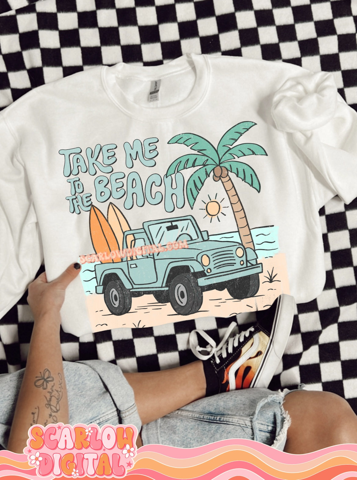 Take Me to the Beach PNG Digital Design