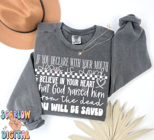 You Will Be Saved PNG Digital Design Download, amen png, jesus png, christian png, pray png, bible verse png, single color png, retro png