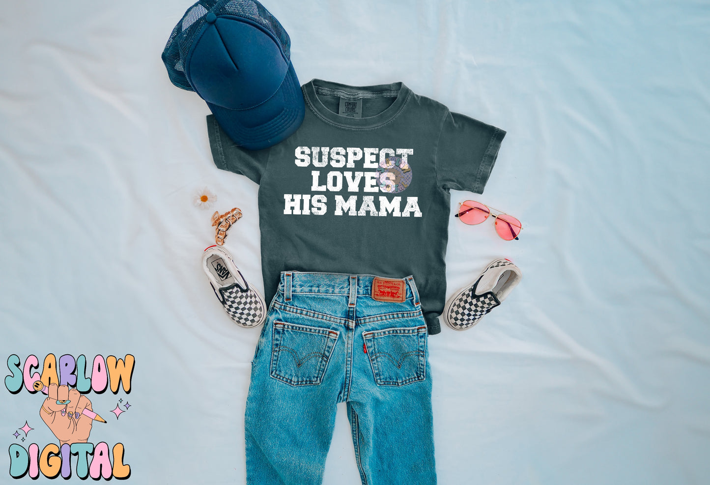 Suspect Loves His Mama PNG Digital Design