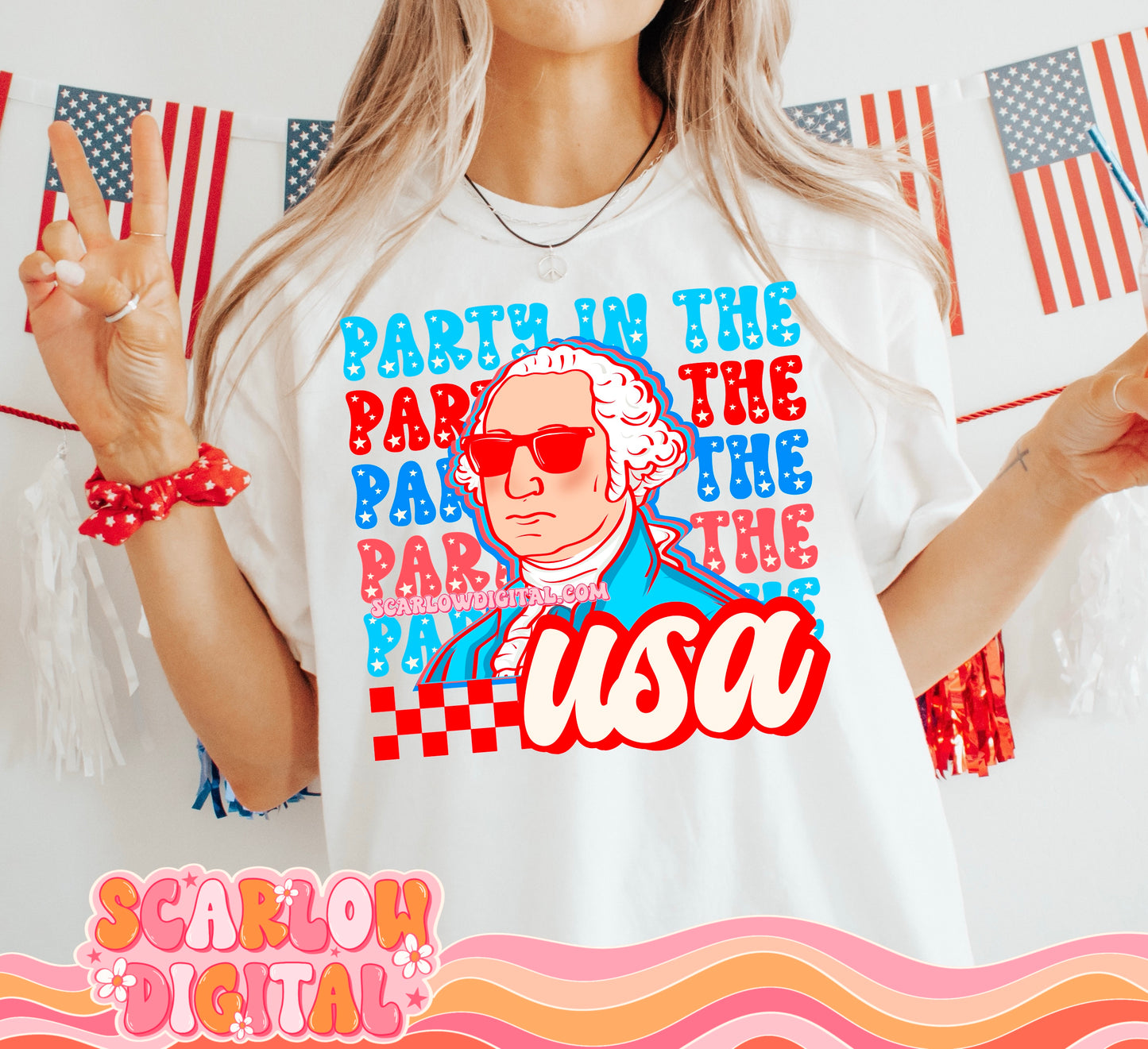 USA Party PNG Digital Design