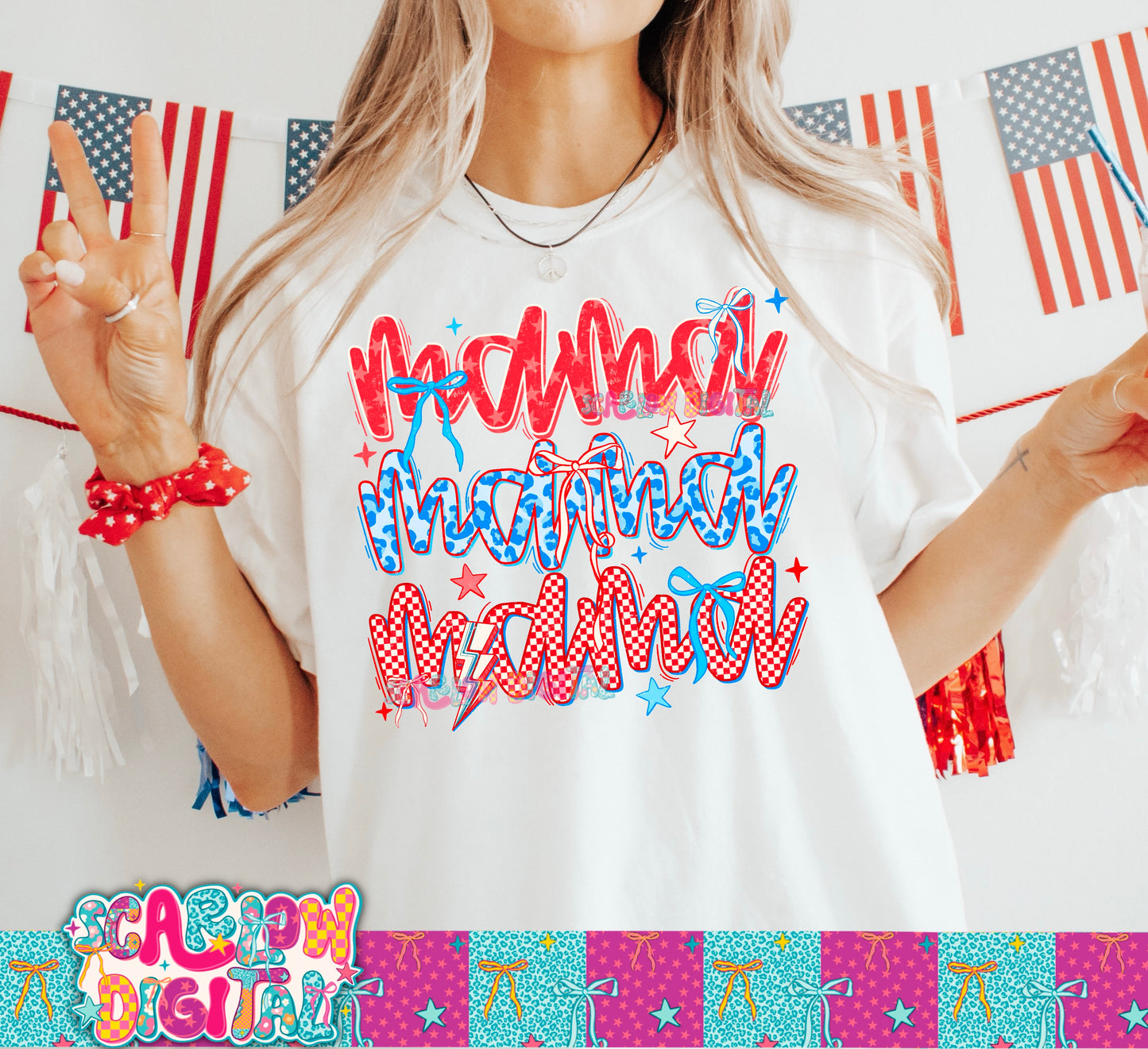 Patriotic Mama PNG Digital Design
