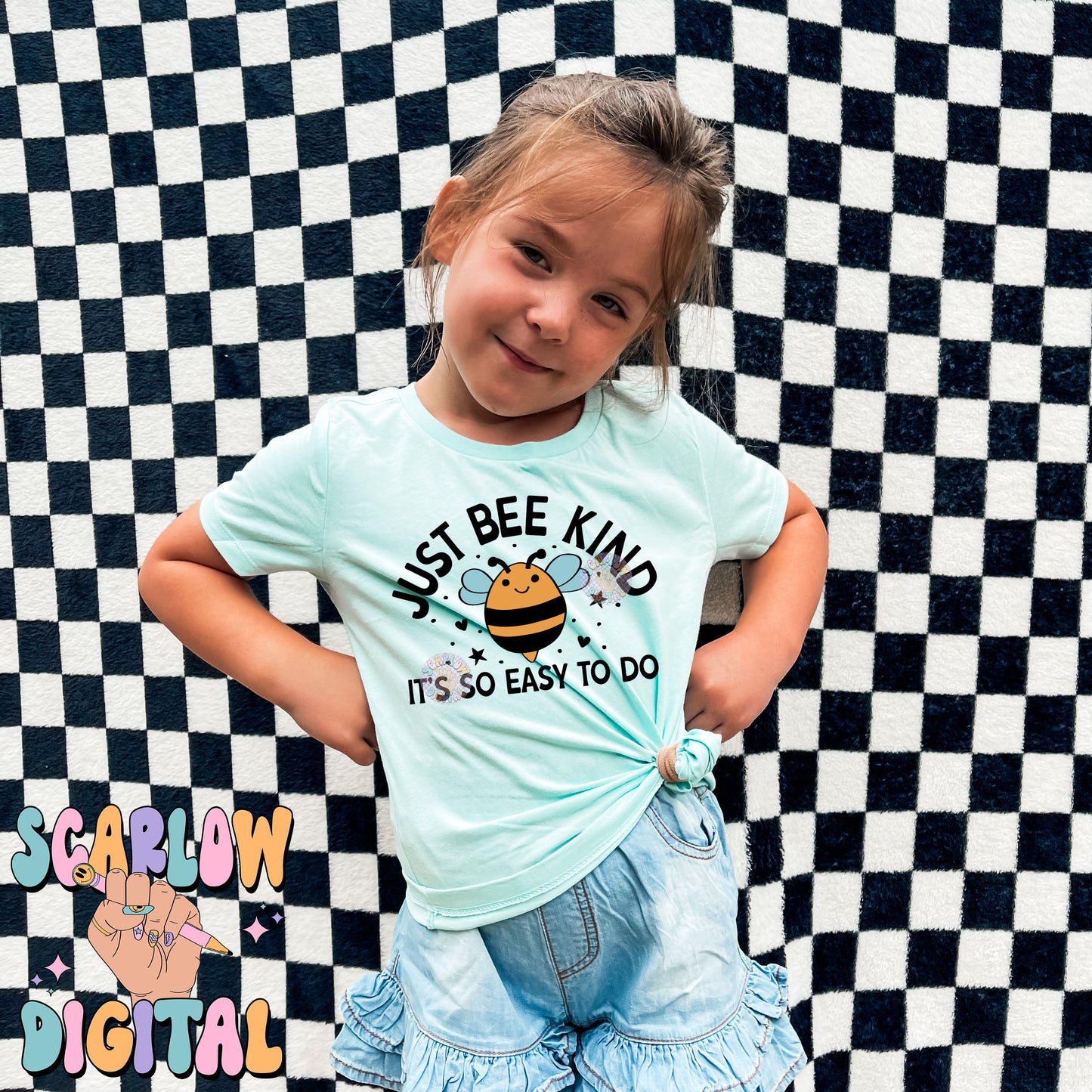 Just Bee Kind It's So Easy To Do PNG Digital Design Download, bumble bee png, kids png, png for kids shirts, trendy png, summer png design