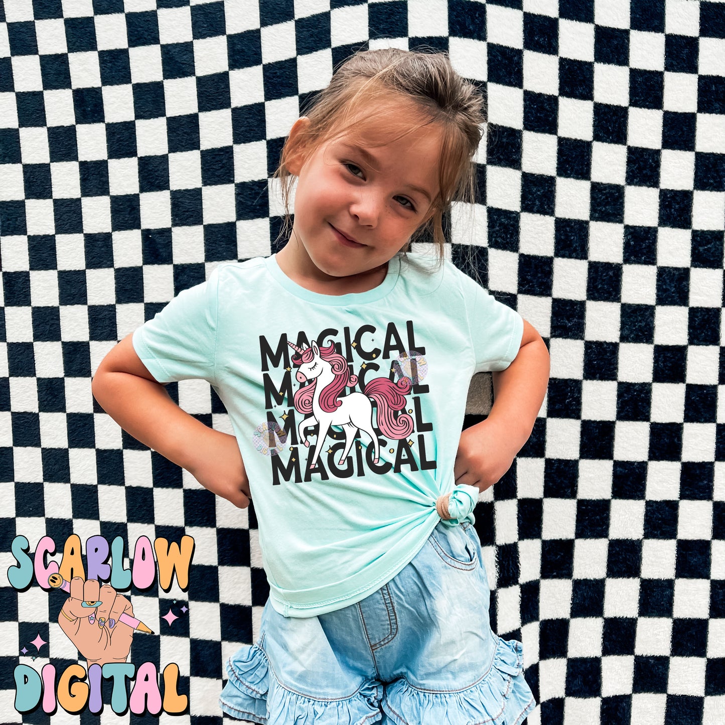 Magical PNG Digital Design Download, unicorn png, cute png designs, little girl designs, girl tshirt png, trendy png, preppy png designs