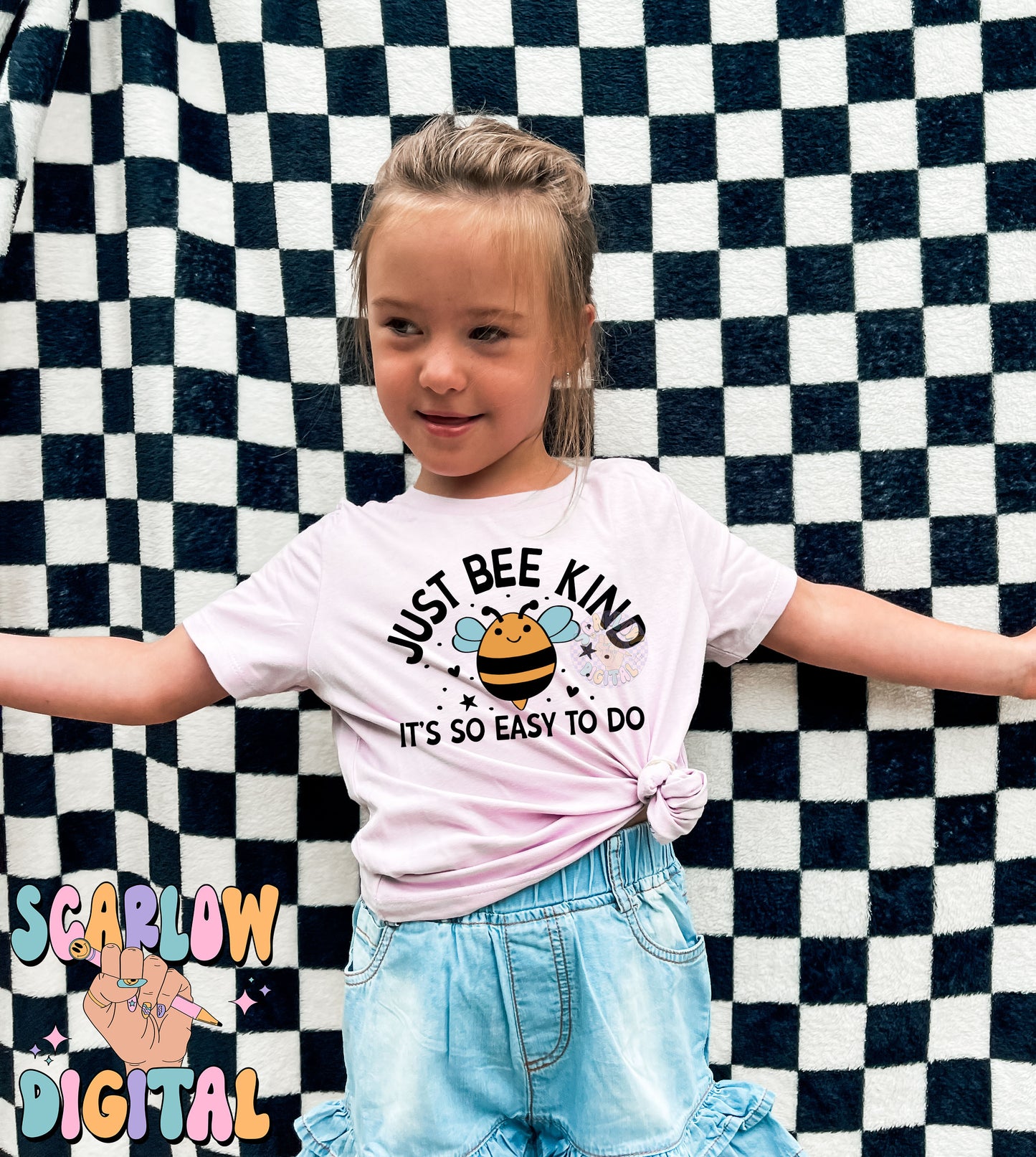 Just Bee Kind It's So Easy To Do PNG Digital Design Download, bumble bee png, kids png, png for kids shirts, trendy png, summer png design