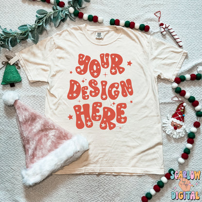 Comfort Colors Ivory Tshirt Christmas Mockup