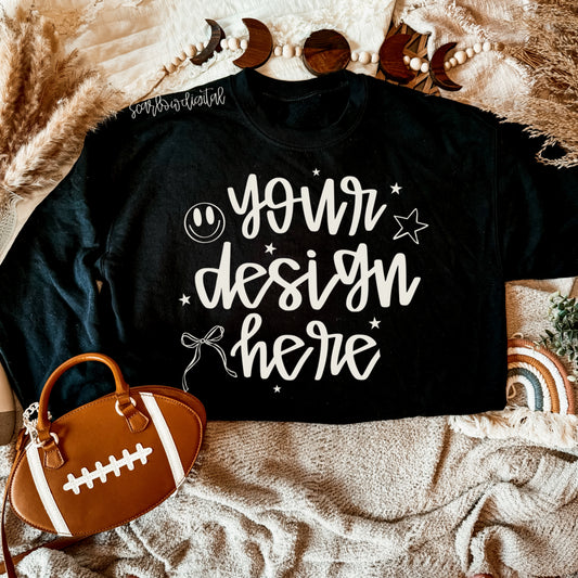 Black Football Gildan Sweatshirt Mockup