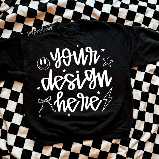 Black Checkers Gildan Sweatshirt Mockup