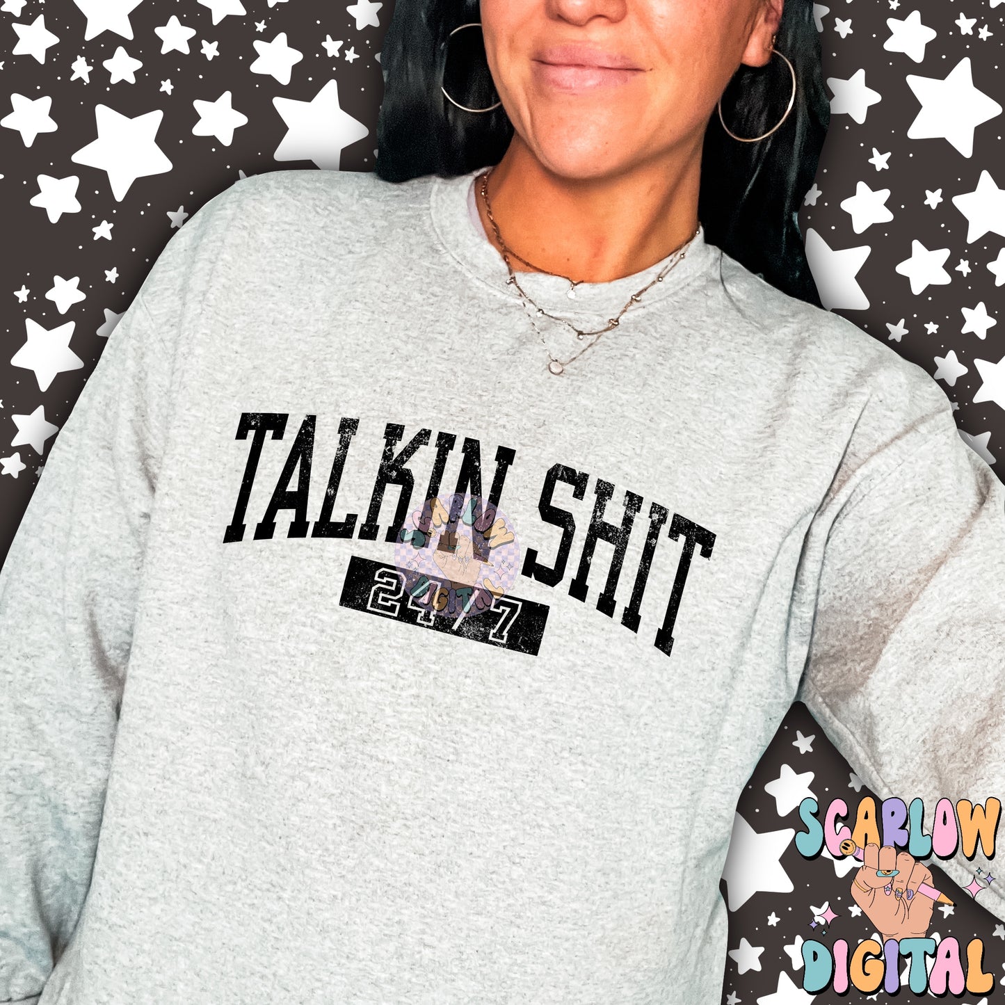 Talkin Shit 24/7 PNG Digital Design Download, adult humor png, snarky png, single color png, trendy designs, svg designs, funny png designs