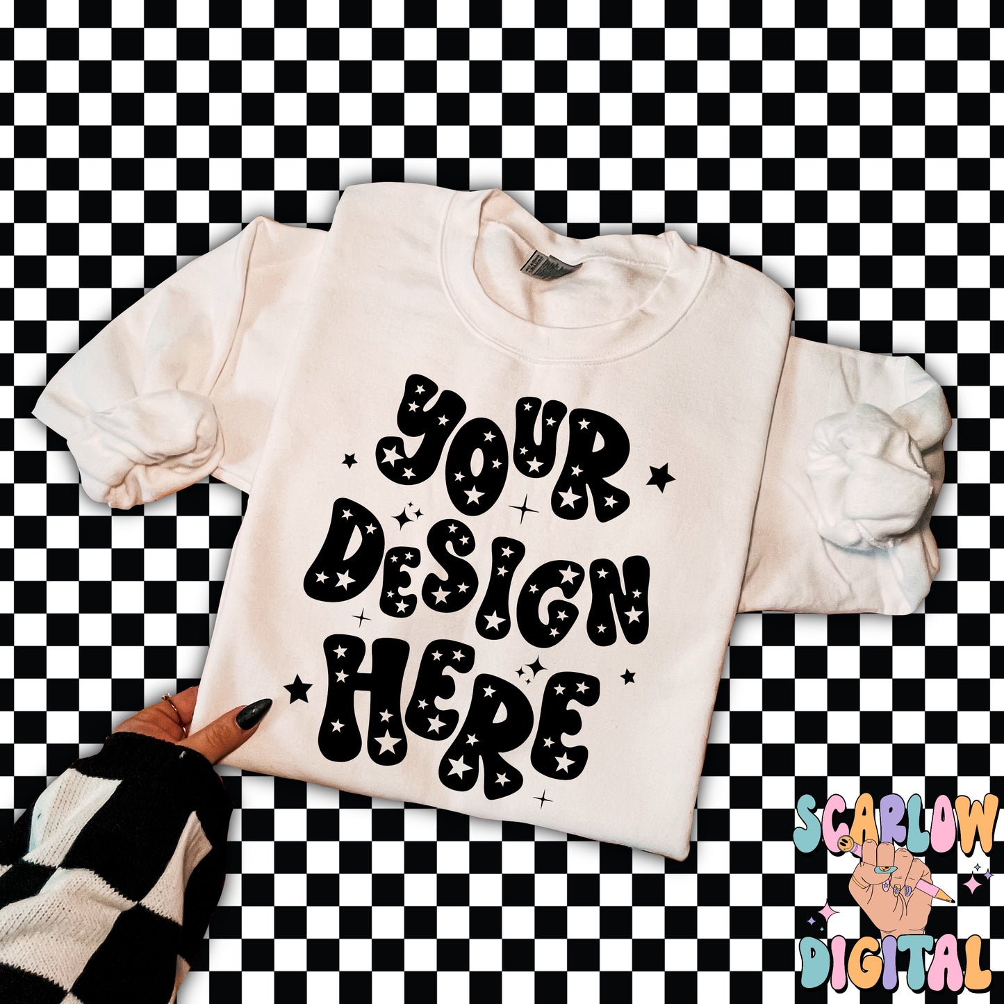 Gildan White Sweatshirt Mockup