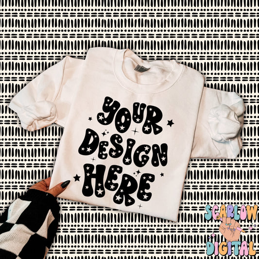 Gildan White Sweatshirt Mockup