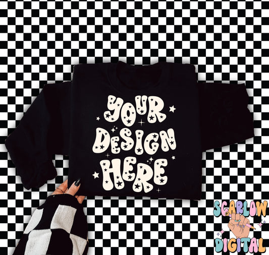 Gildan Black Sweatshirt Mockup