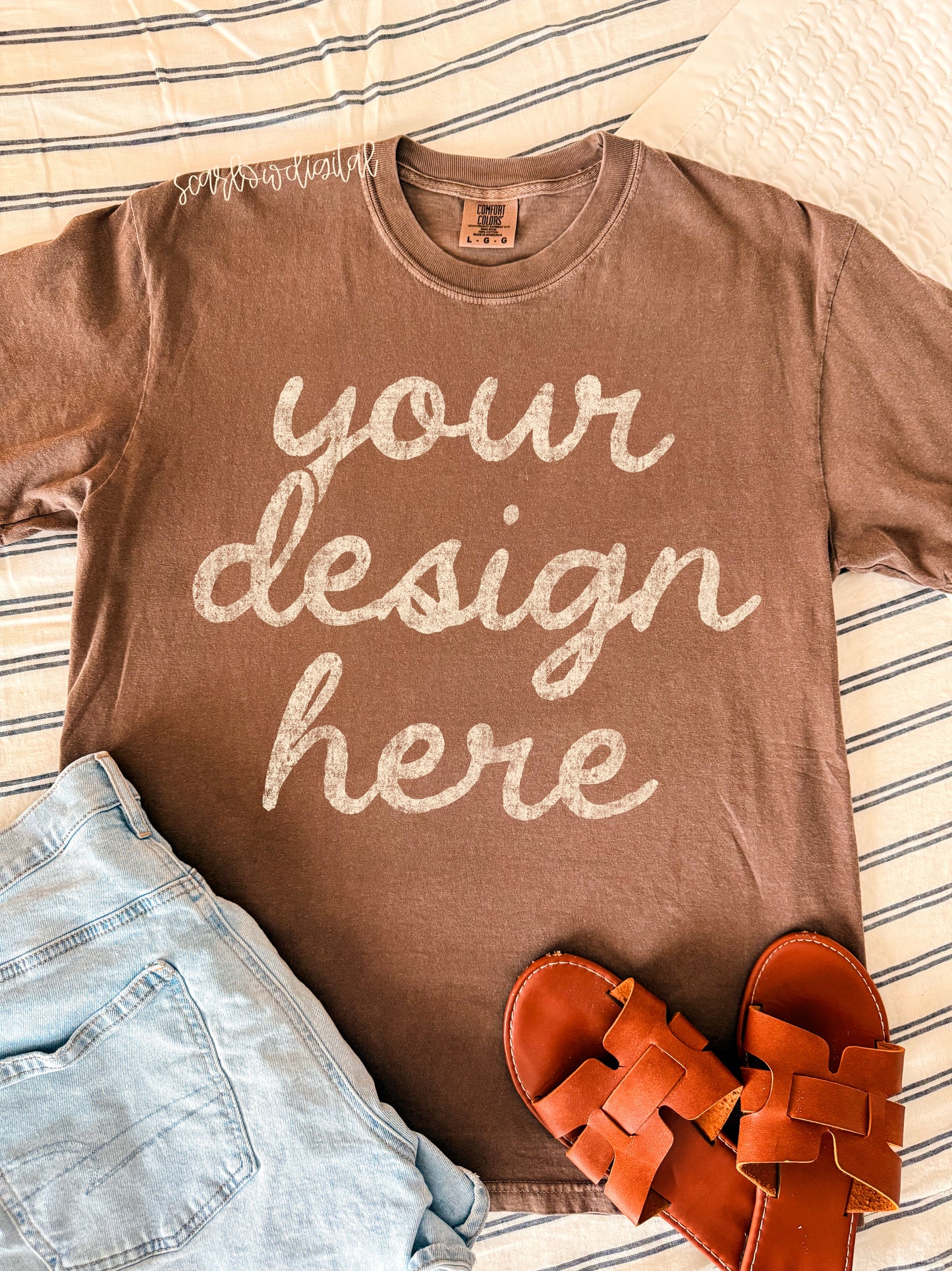 Espresso Comfort Colors Unisex Garment-Dyed Heavyweight T-Shirt 1717 Mockup