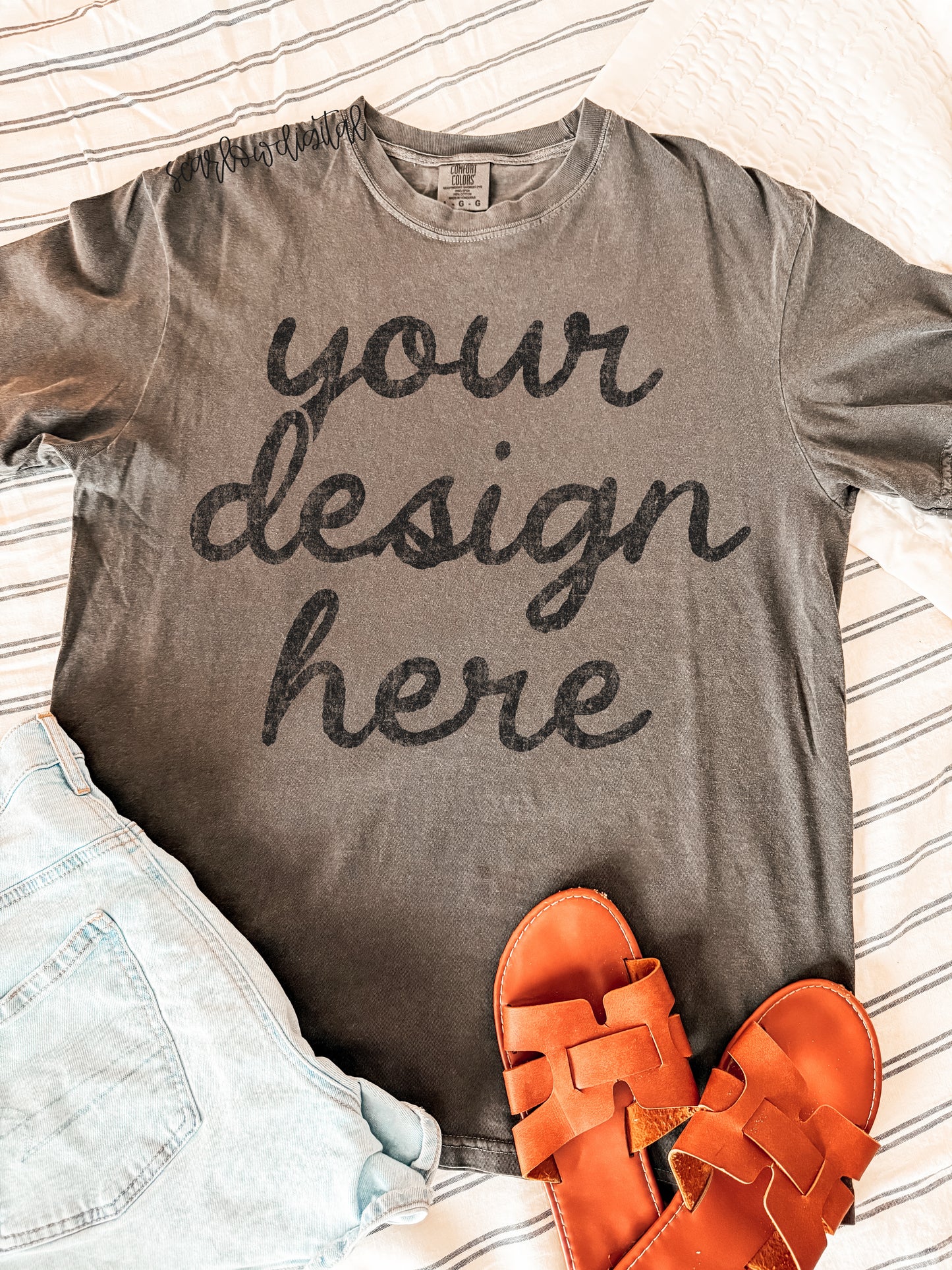 Pepper Comfort Colors Unisex Garment-Dyed Heavyweight T-Shirt 1717 Mockup