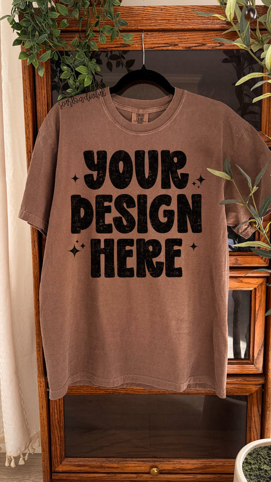 Espresso Comfort Colors Unisex Garment-Dyed Heavyweight T-Shirt 1717 Mockup