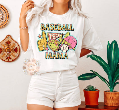 Baseball Mama PNG-Retro Sublimation Digital Design Download-preppy mom png, trendy png,  baseball png, mom png, png for mom, mom sublimation