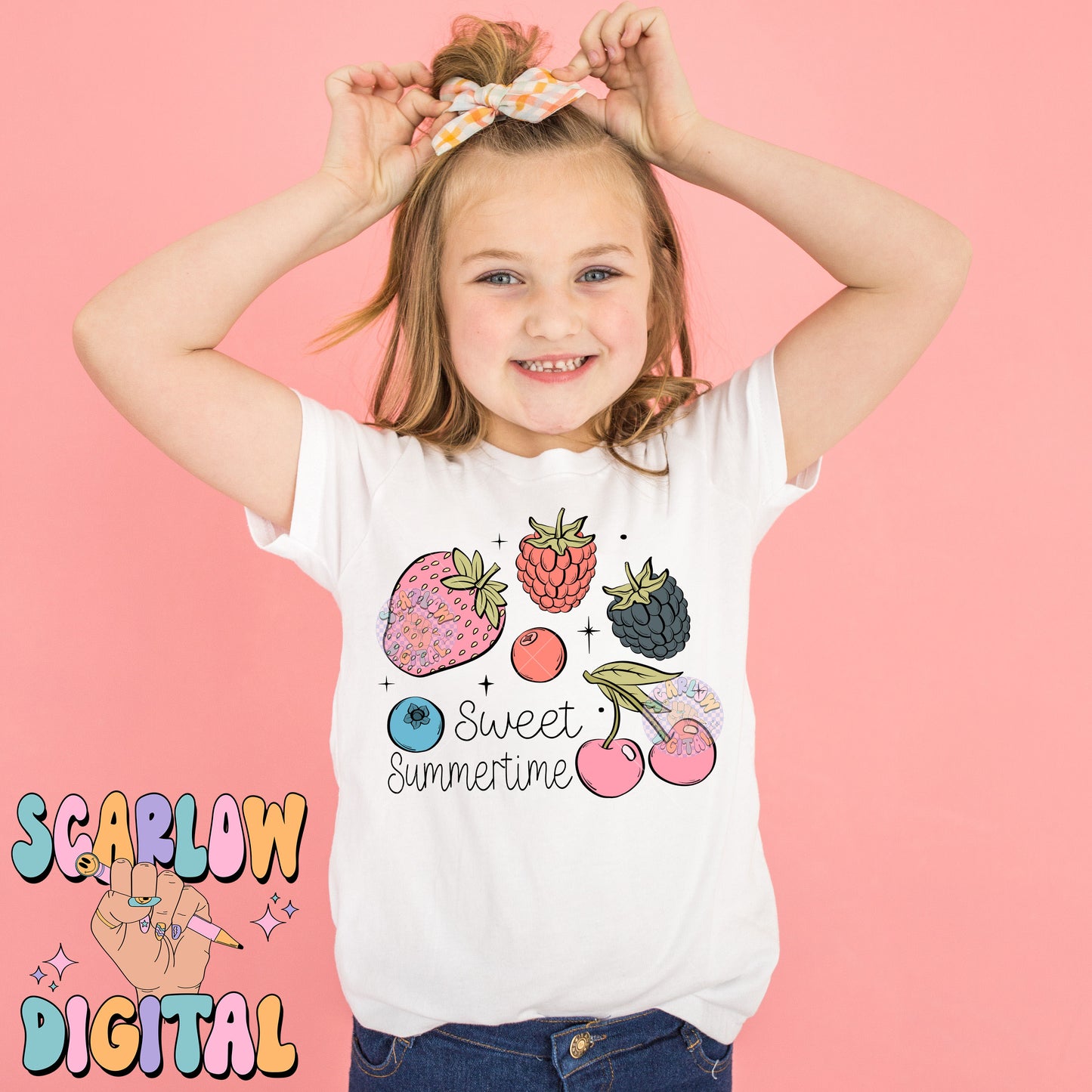 Sweet Summertime PNG-Fruit Sublimation Digital Design Download-summer fruit png, strawberry png, cherry png, kids png, png for summer