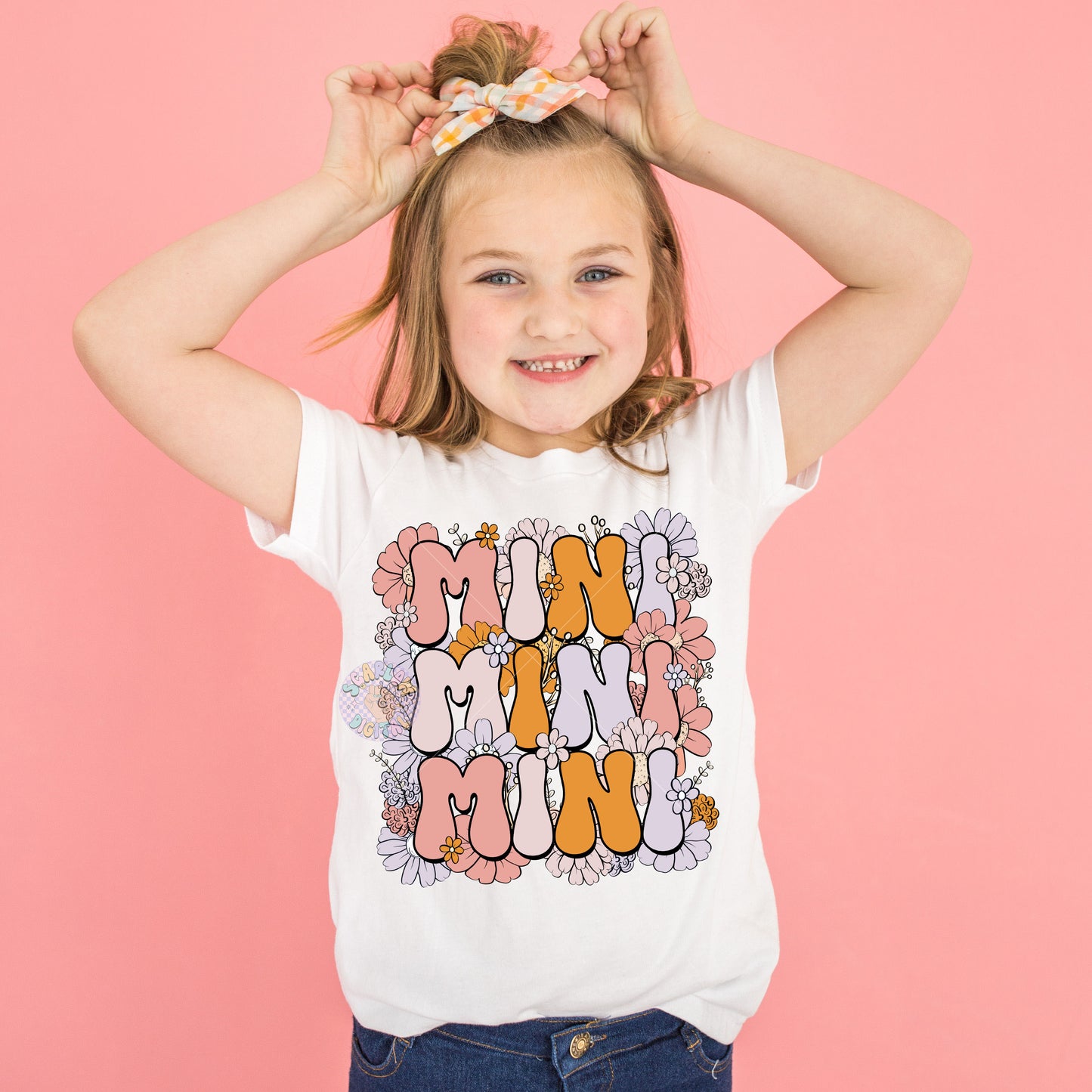 Floral Mini PNG Sublimation Digital Design Download, flowers png, png for kids, mini png, trendy girl png, preppy mini design, boho girl png