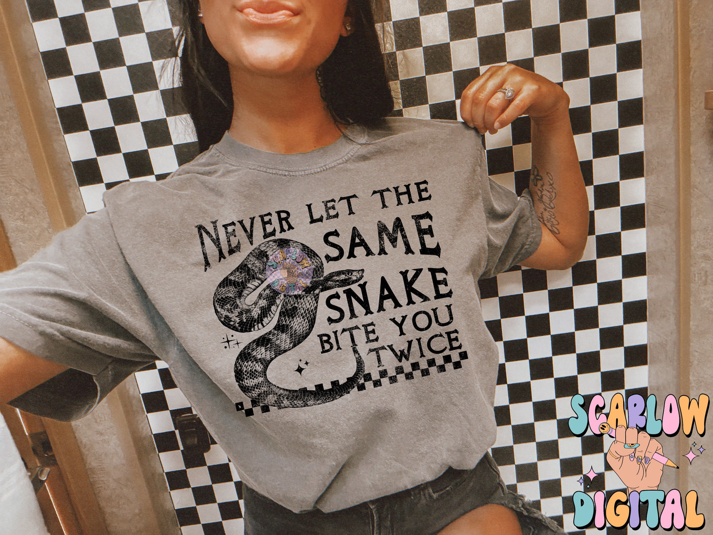 Don't Let the Same Snake Bite You Twice PNG Digital Design