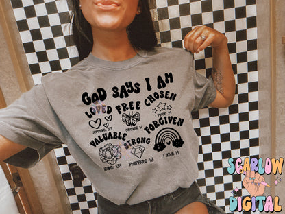 God Says I Am PNG Digital Design