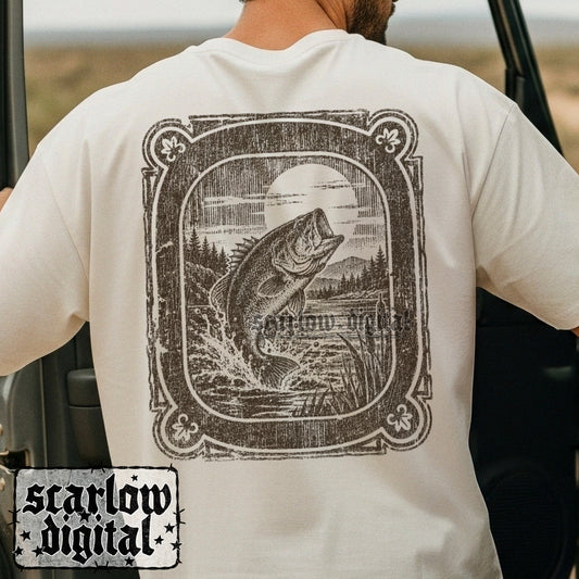 Bass Fishing PNG Digital Design