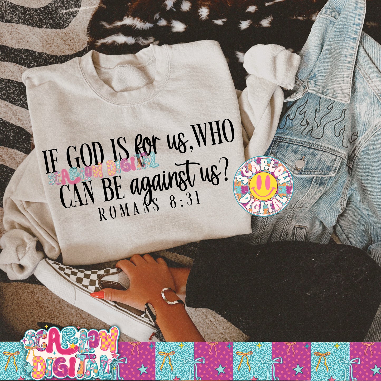 If God is For Us Who Can Be Against Us PNG Digital Design