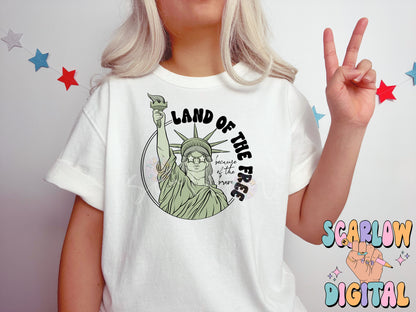 Land of the Free PNG-Statue of Liberty Sublimation Digital Design Download-patriotic png, lady liberty png, july 4th png, america png design