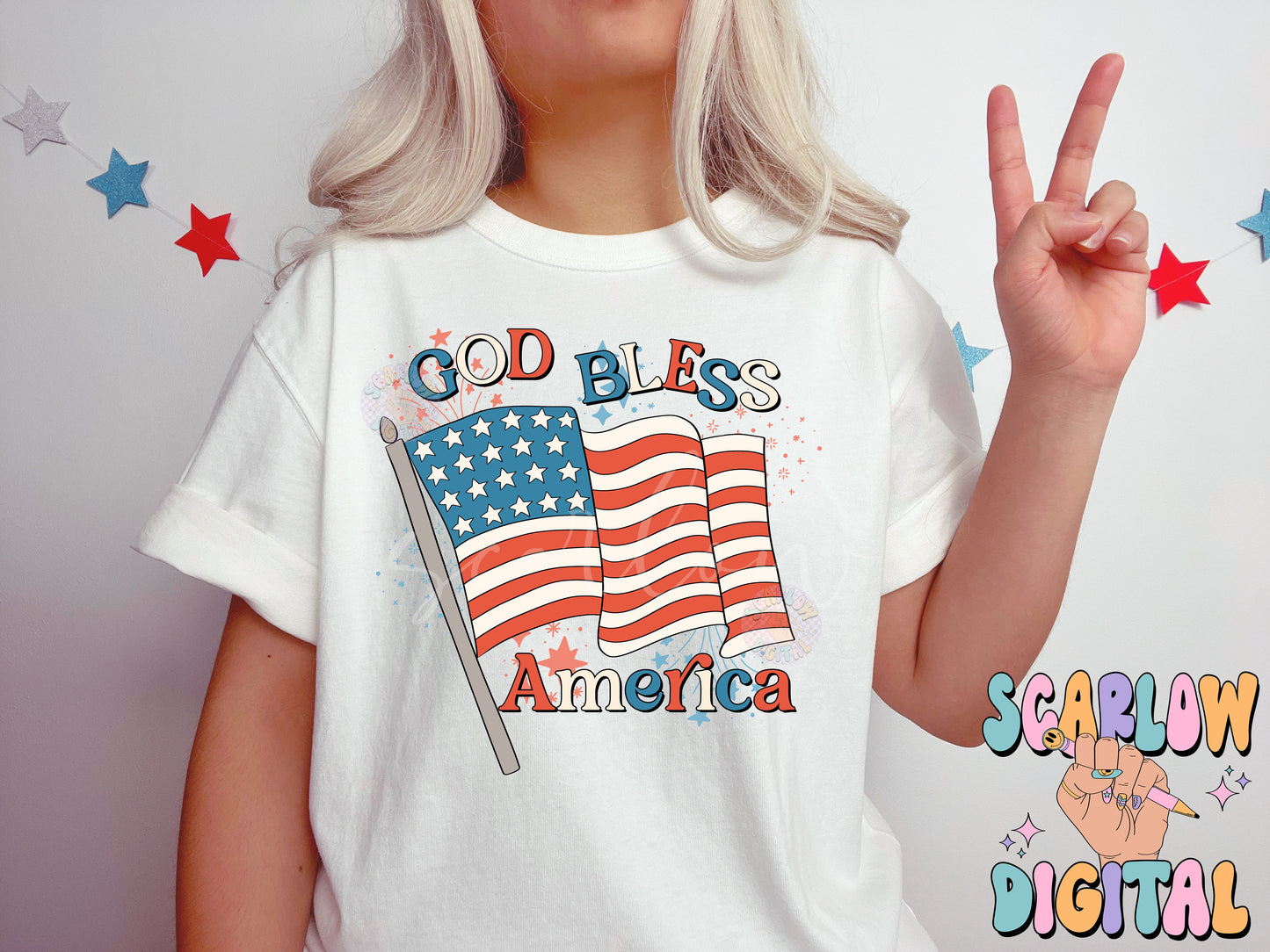 God Bless America PNG-July 4th Sublimation Digital Design Download-patriotic png, american flag png, fourth of july png, proud american png