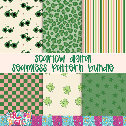 Saint Patrick's Day Seamless Pattern Bundle Digital Design