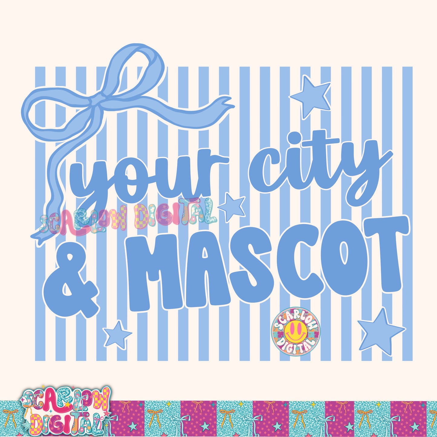 Light Blue Mascot Custom Design  - REVIEW DESCRIPTION BEFORE PURCHASING