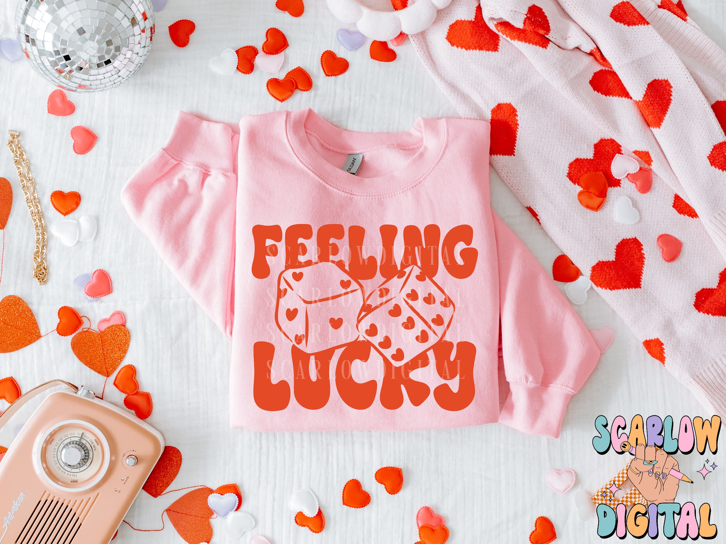 Feeling Lucky PNG Digital Design