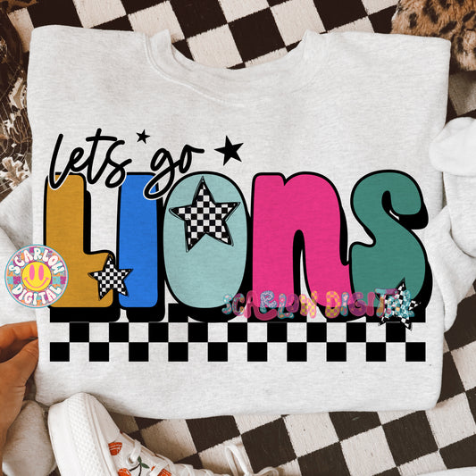 Let's Go Lions PNG Digital Design