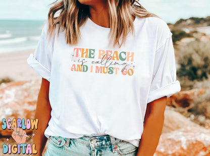 The Beach is Calling And I Must Go PNG-Summer Sublimation Digital Design Download-ocean png, summertime png, simple summer design, beach png