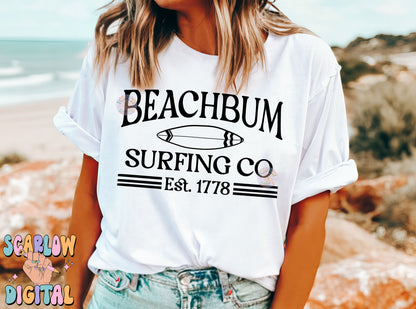 Beach Bum Surfing Co SVG Summer Cricut Cut File Digital Design Download-surfing svg, beach svg, ocean svg, svg for summer, unisex summer svg