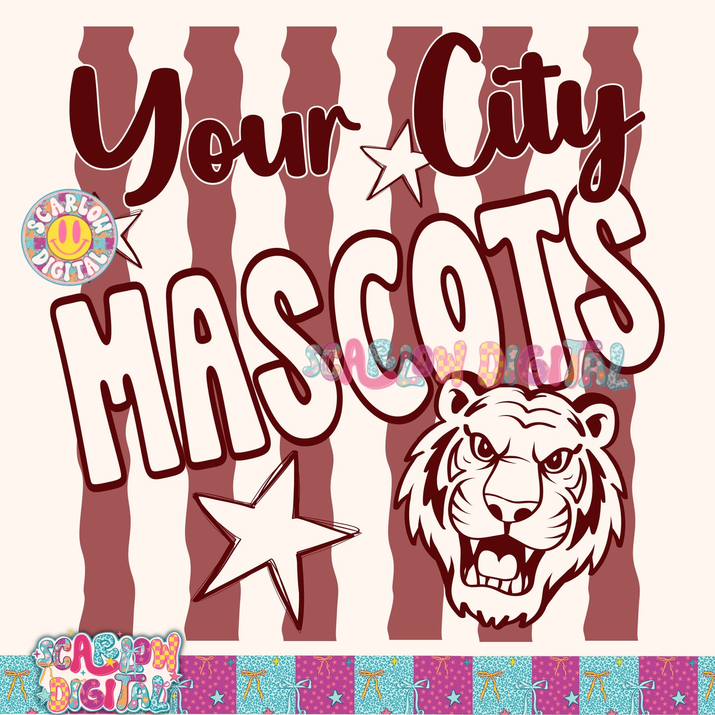 Maroon Mascot Custom Design  - REVIEW DESCRIPTION BEFORE PURCHASING