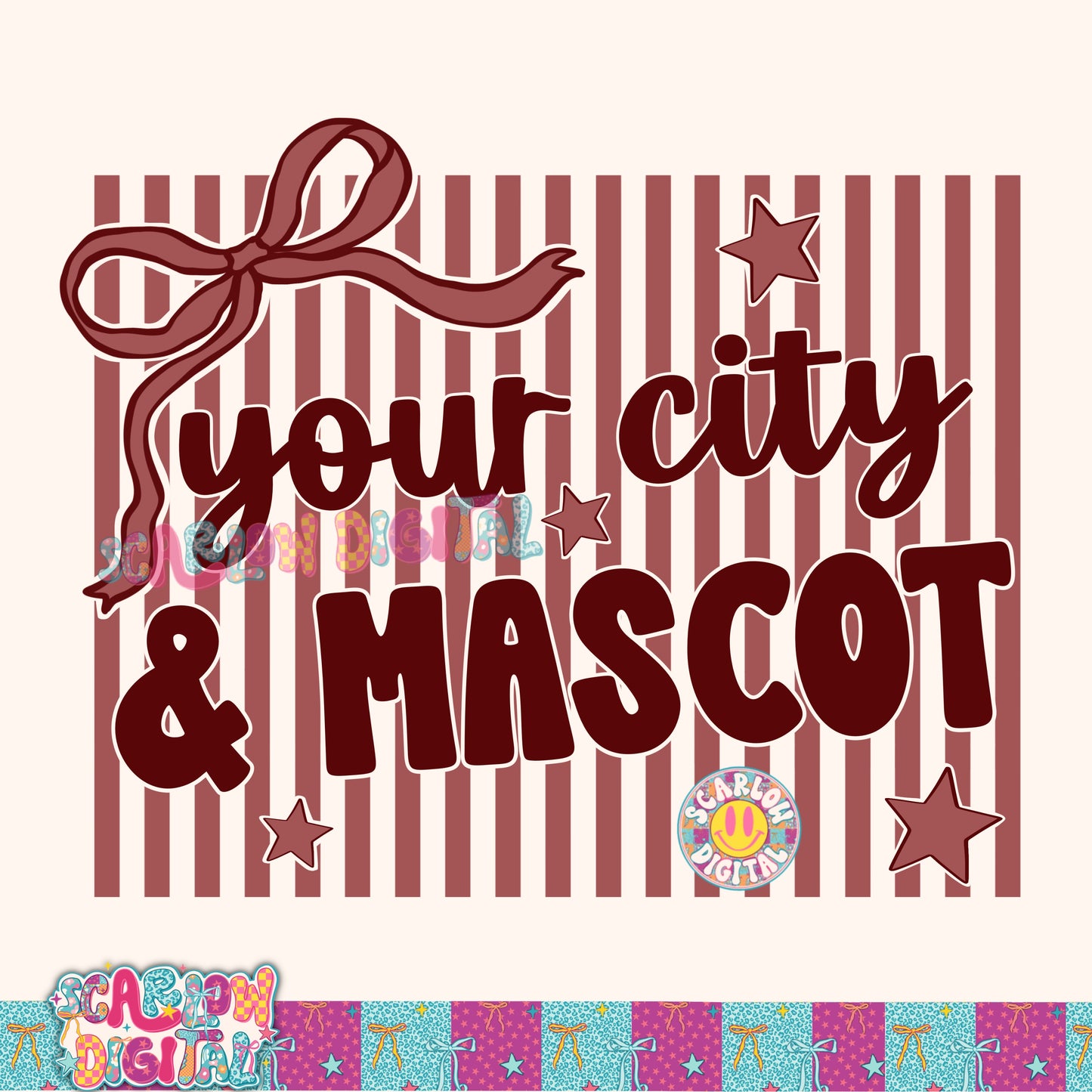 Maroon Mascot Custom Design  - REVIEW DESCRIPTION BEFORE PURCHASING