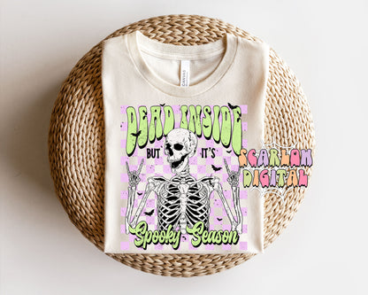 Dead Inside But It's Spooky Season PNG-Halloween Sublimation Digital Design Download-skeleton png, fall png, funny halloween png designs