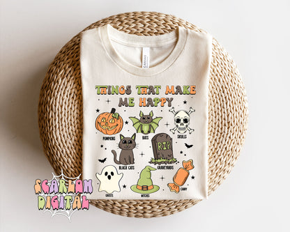 Things That Make Me Happy PNG-Halloween Sublimation Digital Design Download-cute halloween png, spooky season png, ghost png, fall png files