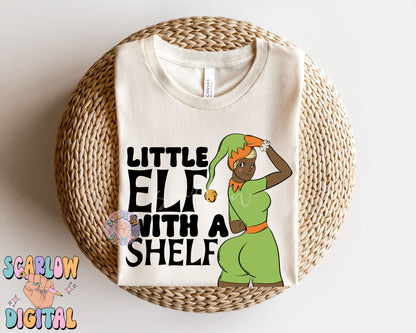 Little Elf With a Shelf PNG-Christmas Sublimation Digital Design Download-adult humor png, funny christmas designs, christmas tshirt png, risque png