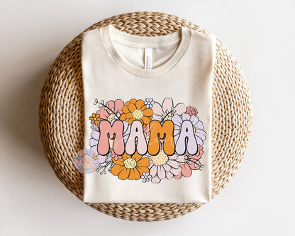Floral Mama PNG Sublimation Digital Design Download, flowers png, png for moms, mama png, trendy mama png, preppy mama designs, boho mom png