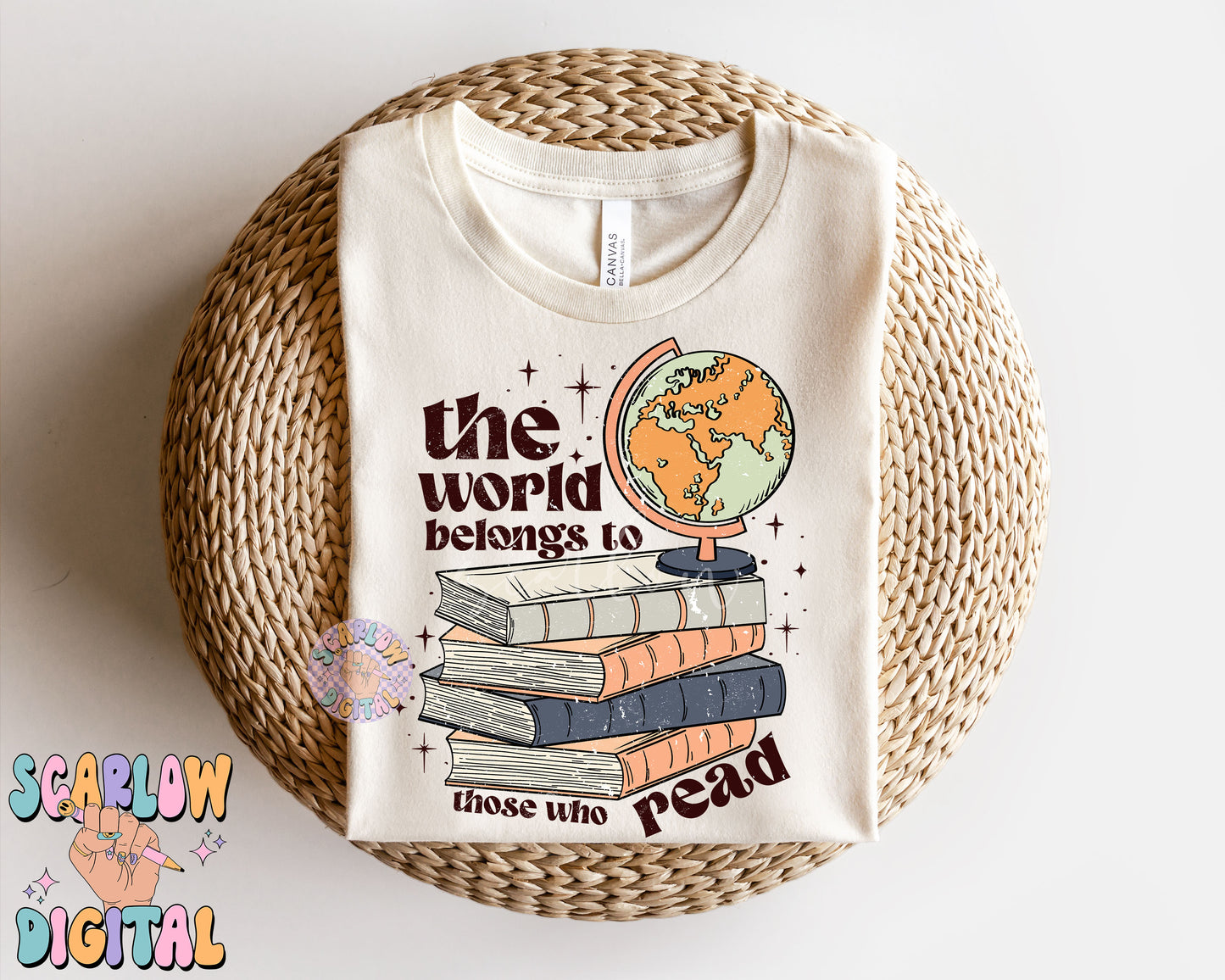 The World Belongs to Those Who Read PNG-Books Sublimation Digital Design Download-book lover png, reader png, smut png, boho books png