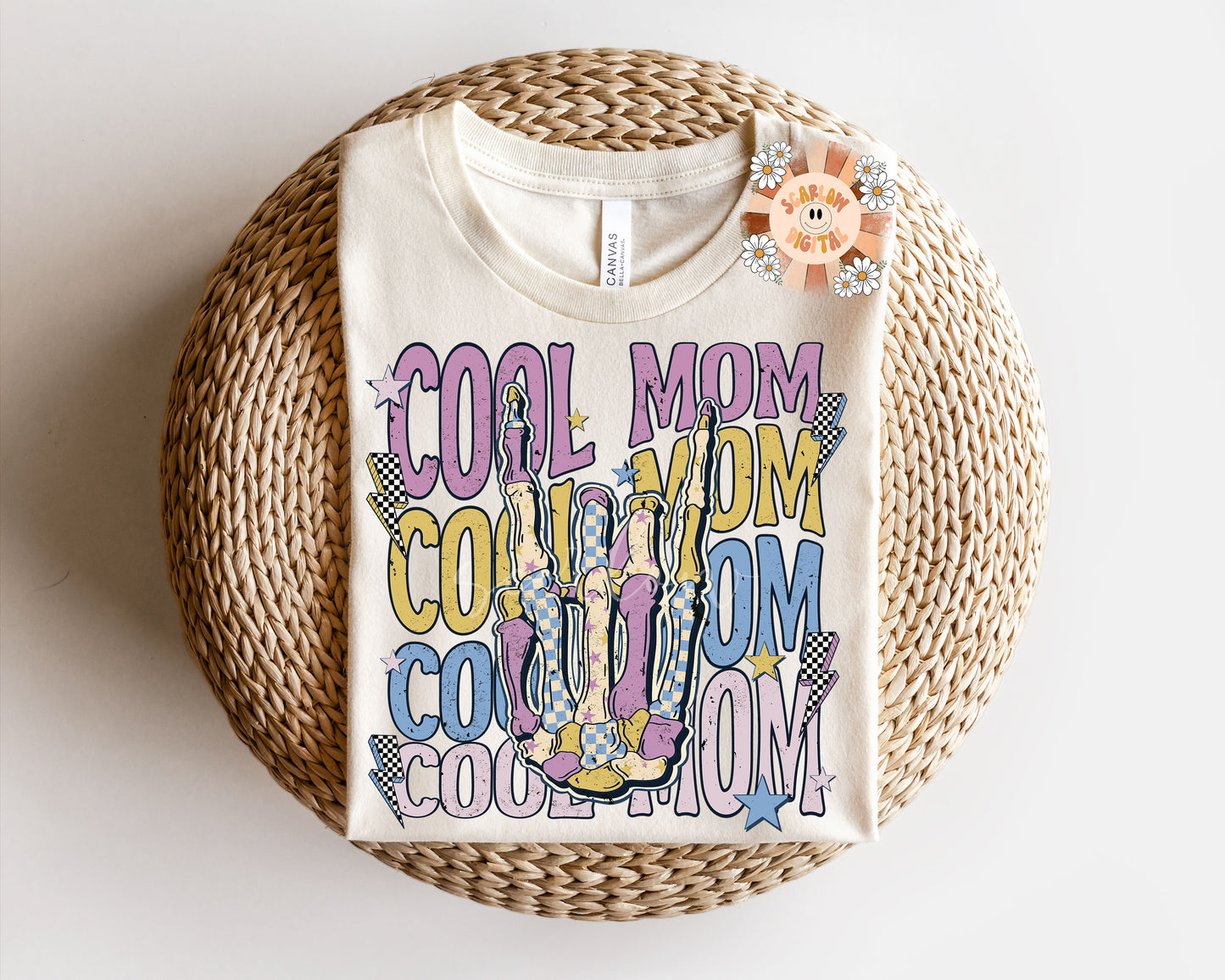 Cool Mom PNG-Rocker Sublimation Digital Design Download-mom png, png for moms, edgy png, grunge png, skeleton png, vintage png, retro png