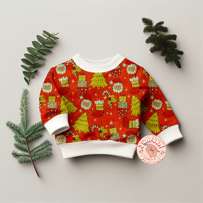 Vintage Christmas Seamless Pattern Sublimation Digital Design Download, christmas tree seamless, traditional christmas seamless pattern