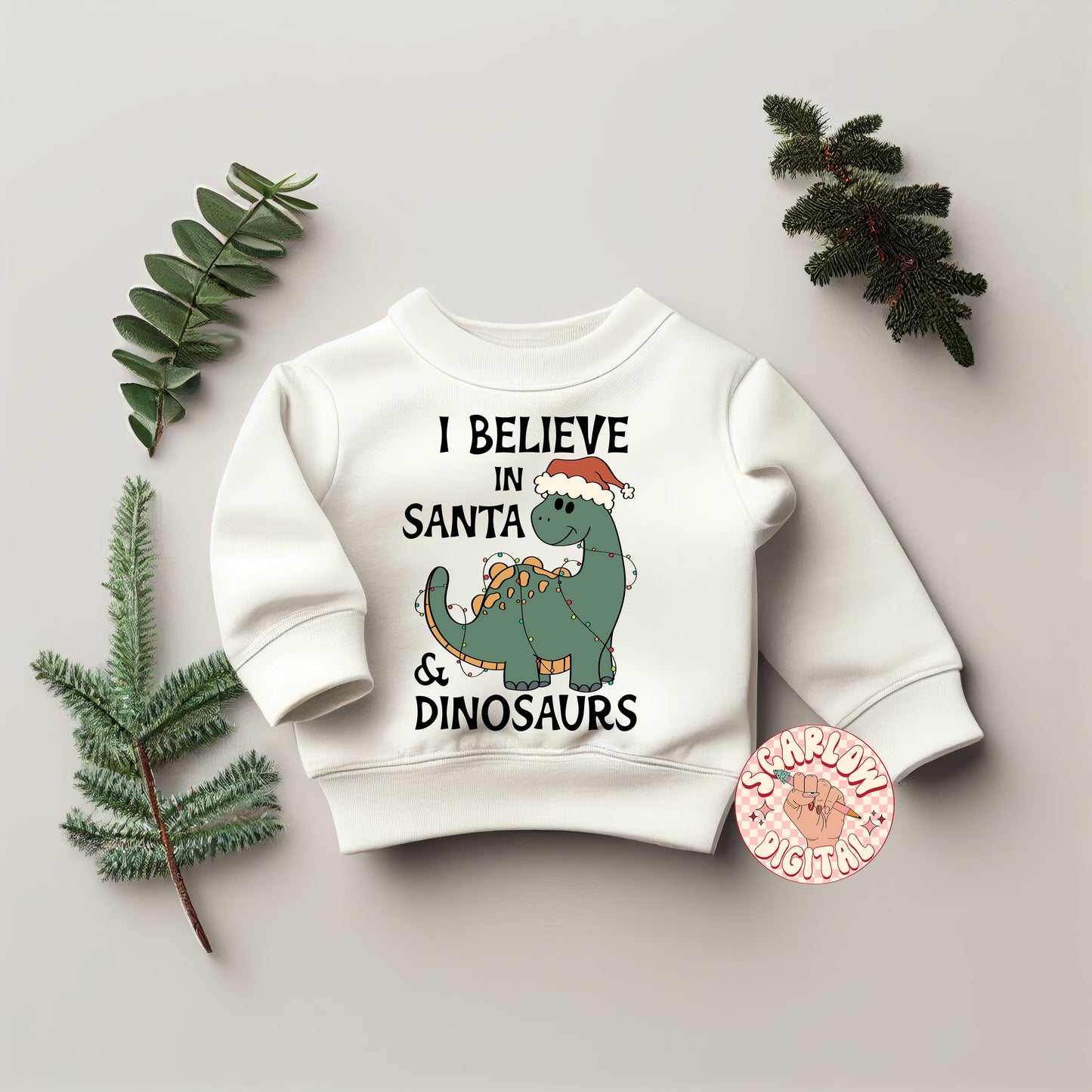 I Believe in Santa and Dinosaurs PNG-Christmas Sublimation Digital Design Download-boys christmas png, dinos png, boy designs, funny png