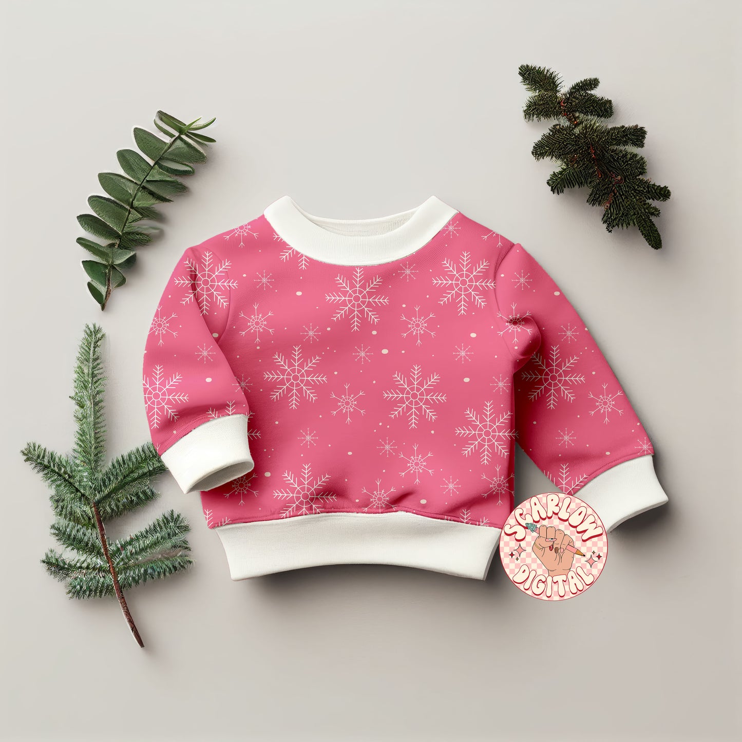 Snowflake Seamless Pattern-Christmas Sublimation Digital Design Download-winter seamless file, snow seamless, simple christmas seamless