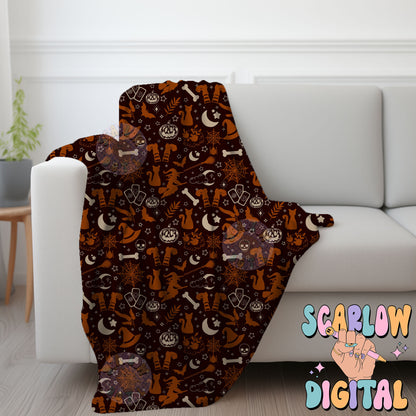 Spooky Seamless Pattern Digital Design Download, Halloween seamless pattern, vintage seamless, tarrot seamless, bats seamless, fall seamless