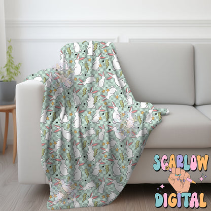 Retro Easter Bunny Seamless Pattern-Easter Sublimation Digital Design Download-checkered easter seamless pattern, boy easter seamless