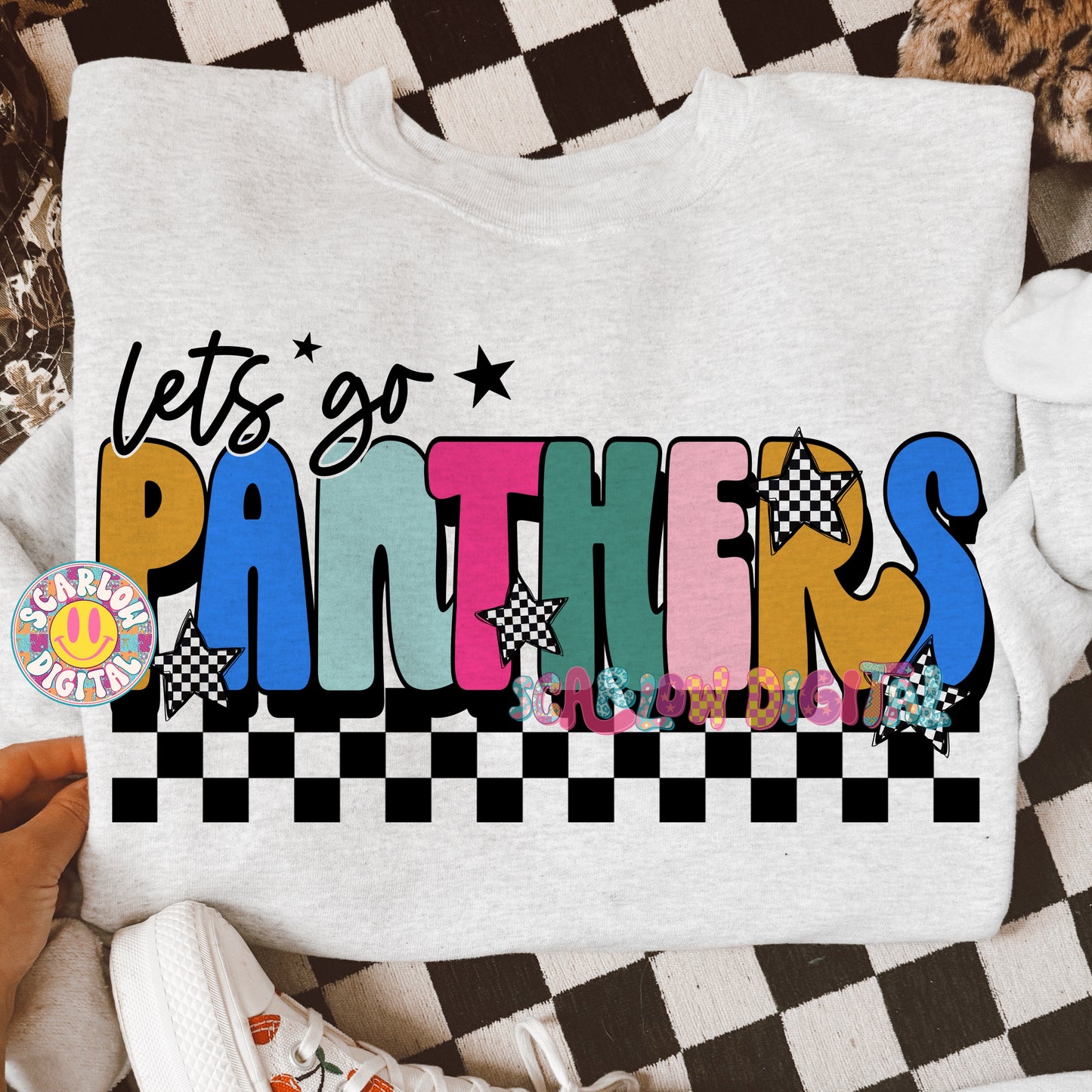 Let's Go Panthers PNG Digital Design