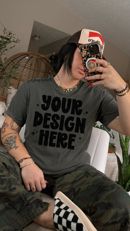 Pepper Comfort Colors Unisex Garment-Dyed Heavyweight T-Shirt 1717 Mockup