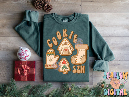 Cookie Season PNG Digital Design Download, Christmas cookies png, christmas tree png, baking png, trendy xmas png, holidays png design